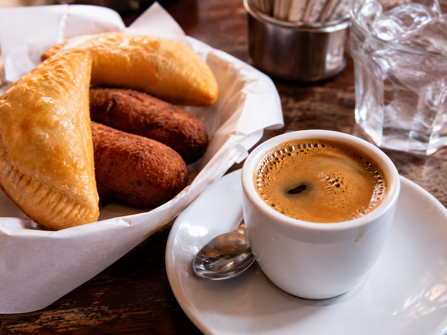 Cuban coffee with pastries