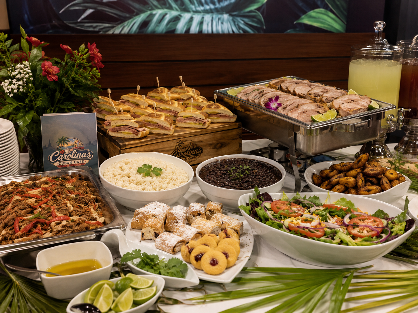 Cuban catering table